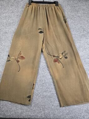 Vintage Dinah Lee Womens‎ Palazzo Pants Wide Leg Floral Elastic Made in USA #972